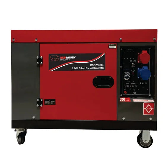 Red Rhino – 5.5kW Diesel Generator – 6.8KVA – Single phase / Three phase